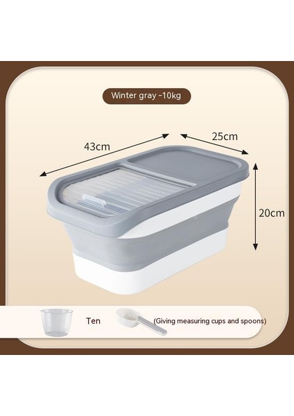 10 kg. Katlanabilir Büyük Kapasiteli Tahıl Depolama Kovası - Gri (Yurt Dışından) modelleri