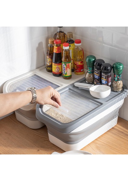 10 kg. Katlanabilir Büyük Kapasiteli Tahıl Depolama Kovası - Haki (Yurt Dışından) fiyatları