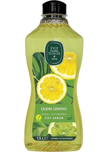 Çeşme Limonu Doğal Zeytinyağlı Sıvı Sabun 1,5 Lt
