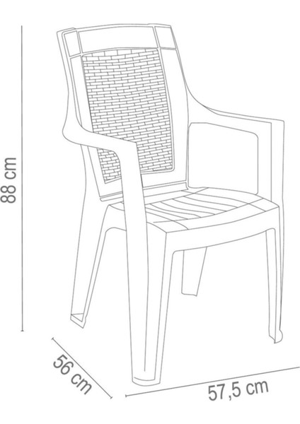 Plastik Sandalye Bahçe Balkon ve Teras Sandalyesi 6 Adet