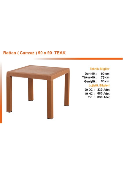 Rattan Masa Takımı 90x90 Camsız Masa 4 Kişilik Sandalye Seti Bahçe Balkon Teras Takımı