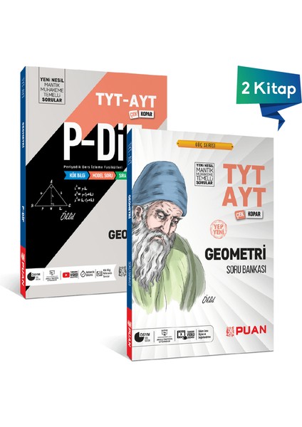 Puan Yayınları TYT AYT Geometri PDİF Konu Anlatım Fasikülü + TYT AYT Geometri Soru Bankası Kazandıran Set (Ciltli)