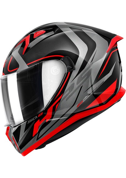 Gıvı 50.8 Racer Siyah-Tıtanıum-Kırmızı Kask