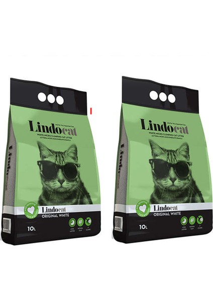 Cat Topaklaşan Kokusuz Ince Taneli Kedi Kumu 10 Lt x 2 Adet