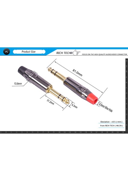 6.3 mm Trs Stereo Kaliteli Erkek Jack fiyatları