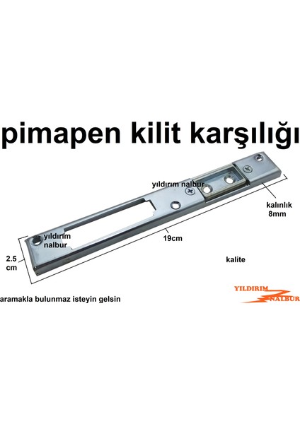 Pimapen Kilit Karşılığı Uzun Boy Ispanyolet Kilidi Metal Karşılık