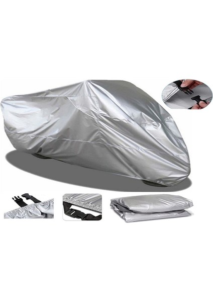 Ssr Buccaneer Cafe Arka Çanta Uyumlu Motor Branda Örtü Miflonlu Premium 4 Mevsim Koruma Gri