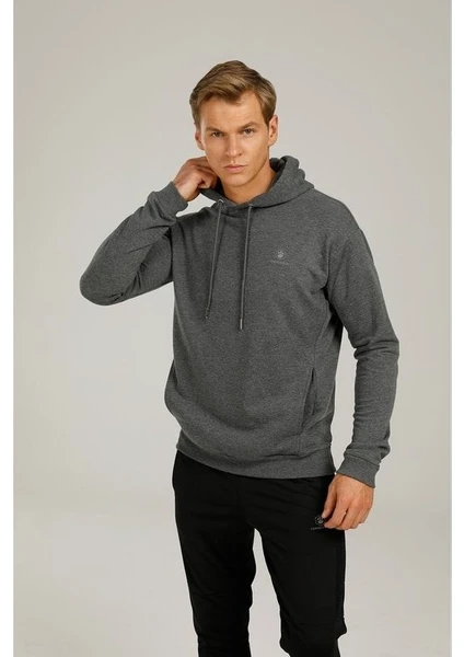 Basic Hoodie 1pr Gri Erkek Sweatshirt SN73