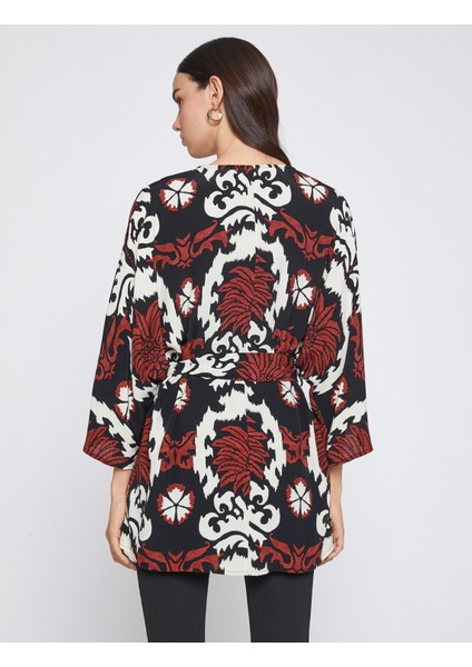 Desenli Kuşaklı Kimono fırsatları