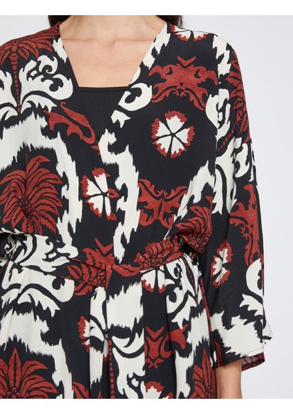 Desenli Kuşaklı Kimono indirimleri