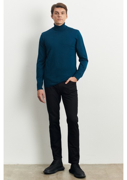 ALTINYILDIZ CLASSICS Erkek Petrol Standart Fit Normal Kesim Tam Balıkçı Yaka Yünlü Triko Kazak fiyatları