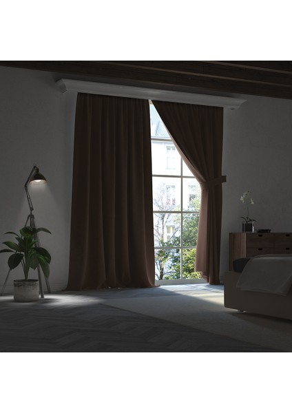 Koyu Kahverengi Blackout Karartma Perde Midnight Series