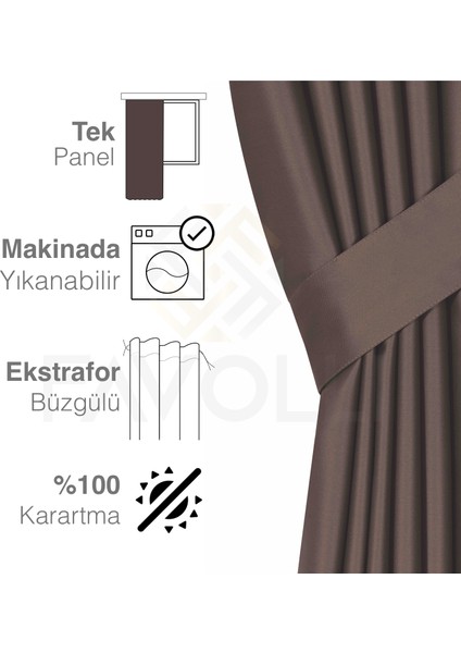 Koyu Kahverengi Blackout Karartma Perde Midnight Series modelleri