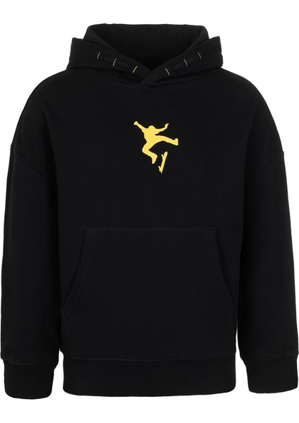 Oversize Baskılı Erkek Çocuk Kapüşonlu Sweatshirt Hoodie