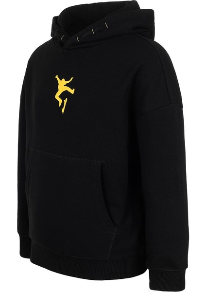 Oversize Baskılı Erkek Çocuk Kapüşonlu Sweatshirt Hoodie
