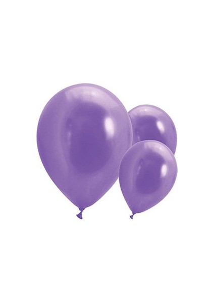 Metalik Mor Balon 10 Lu