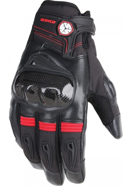 MC57 Wp 4 Mevsim Motosiklet Eldiveni (Kırmızı-Siyah)