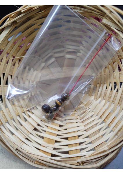 5 Adet Kaplangözü Doğal Taş Boncuk (8 Mm) (Sertifikalı)