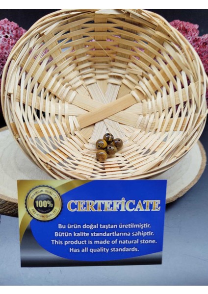 5 Adet Kaplangözü Doğal Taş Boncuk (8 Mm) (Sertifikalı) modelleri