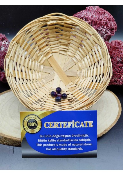 5 Adet Ametist Doğal Taş Boncuk (8 Mm) (Sertifikalı) fiyatları
