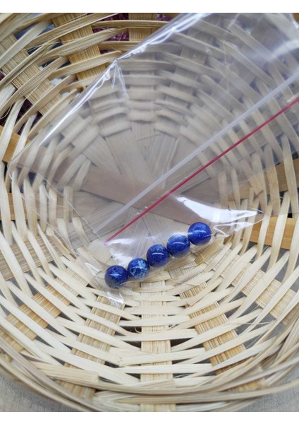 5 Adet Lapis Lazuli Doğal Taş Boncuk (8 Mm) (Sertifikalı) fiyatları