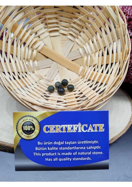 5 Adet Yeşim Doğal Taş Boncuk (8 Mm) (Sertifikalı) fiyatları