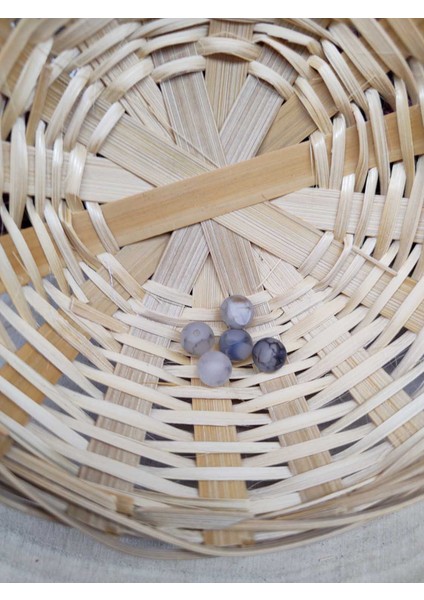 5 Adet Mat Yengeç Akik Doğal Taş Boncuk (8 Mm) (Sertifikalı)