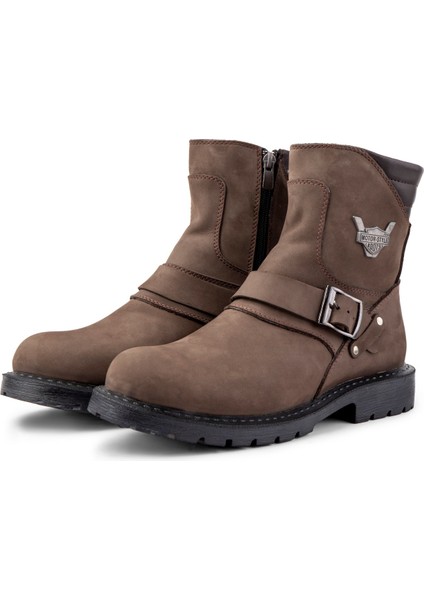 Rock Deri Erkek Bağcıksız Kürklü Postal Bot, Harley Bot fiyatları