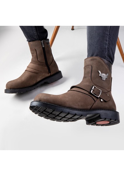 Rock Deri Erkek Bağcıksız Kürklü Postal Bot, Harley Bot indirimleri