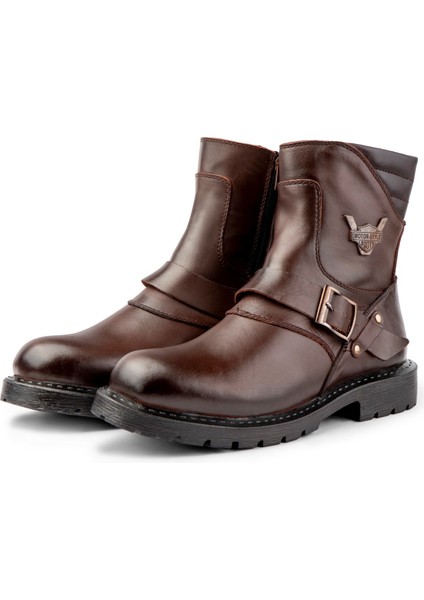 Rock Deri Erkek Bağcıksız Kürklü Postal Bot, Harley Bot fiyatları