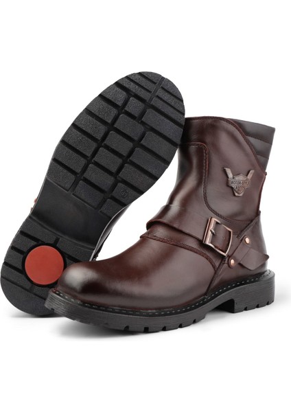 Rock Deri Erkek Bağcıksız Kürklü Postal Bot, Harley Bot modelleri