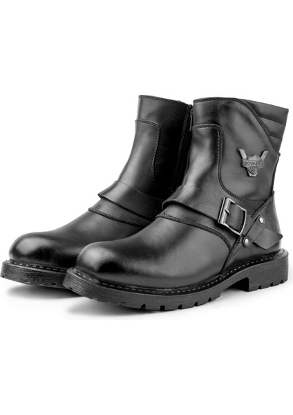 Rock Deri Erkek Bağcıksız Kürklü Postal Bot, Harley Bot fiyatları