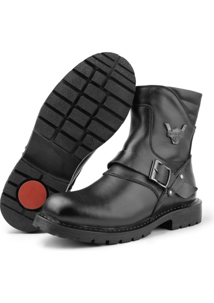 Rock Deri Erkek Bağcıksız Kürklü Postal Bot, Harley Bot modelleri