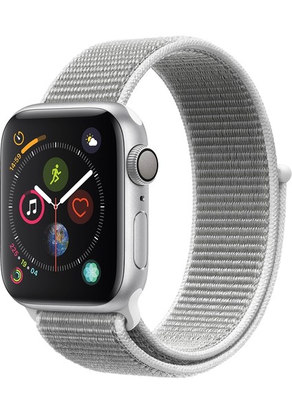 Apple Watch 42-44MM Krd-03 Hasır Açık Gri Kordon