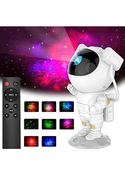 Astronot Galaksi Projektör Çocuk Odası Için Gece Lambası Bluetooth