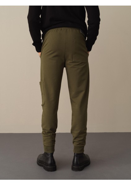 Erkek Haki Pamuklu Kargo Cep Sweat Pantolon indirimleri