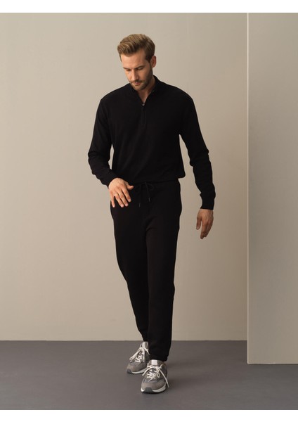 Erkek Siyah Basic Sweat Pantolon