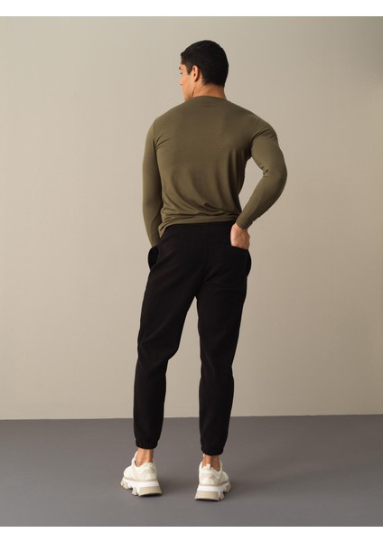 Erkek Siyah Regular Fit Polar Sweat Pantolon modelleri