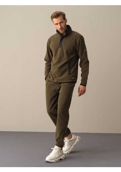 Erkek Haki Regular Fit Polar Sweat Pantolon