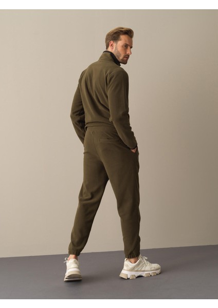 Erkek Haki Regular Fit Polar Sweat Pantolon modelleri