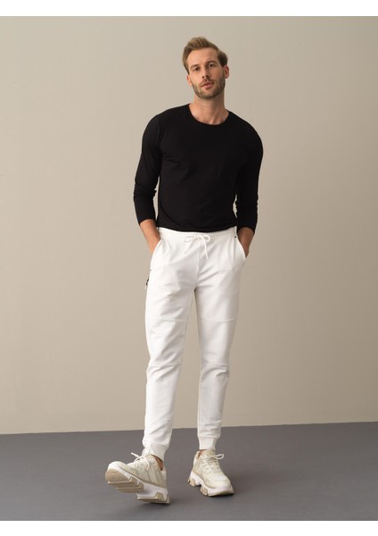 Erkek Beyaz Slim Fit Sweat Pantolon fiyatları