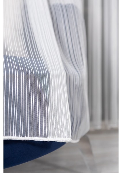 Taç Zincir Tül Perde Desen Çizgili Tül Perde 1/3 Sık Pile fırsatları