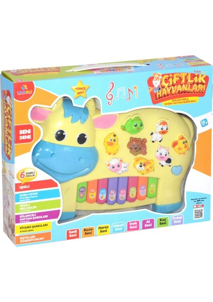 Can Ali Toys CNL-2222-2223 Türkçe Piano Çiftlik Hayvanları