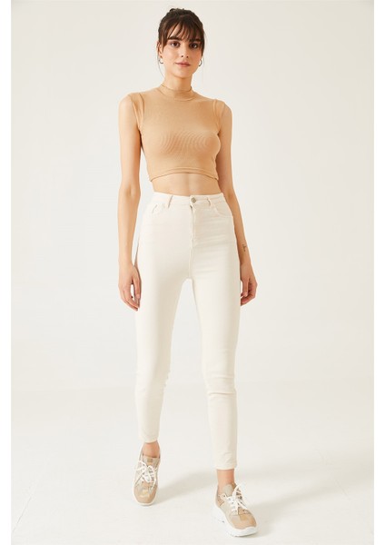 Kadın Dik Yaka Sıfır Kol Kaşkorse Bluz fiyatları