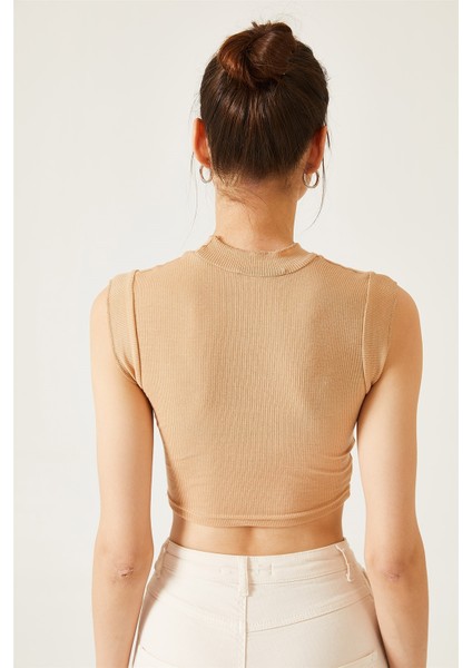 Kadın Dik Yaka Sıfır Kol Kaşkorse Bluz fırsatları