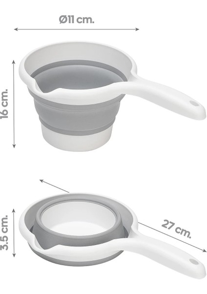 Katlanır Maşrapa Gri Renk 1,2 Lt