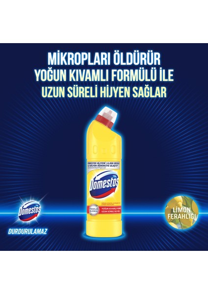 Çamaşır Suyu Yoğun Kıvamlı Formül Limon Ferahlığı Uzun Süreli Hijyen 750 mlX6