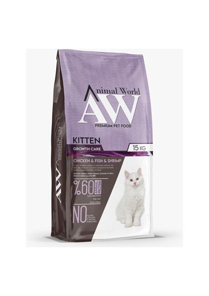 Animal World Kitten Tavuk ve Karidesli Yavru Kedi Maması 15 kg