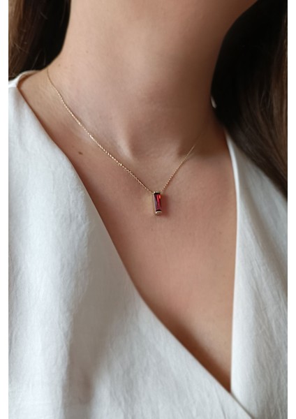 Altın Garnet Taşlı Çubuk Kolye fiyatları
