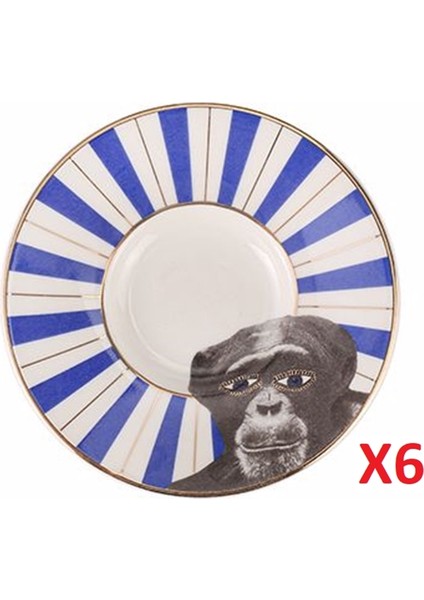 Wild Life Monkey Çay Tabağı 11CM 6'lı 04ALM007472